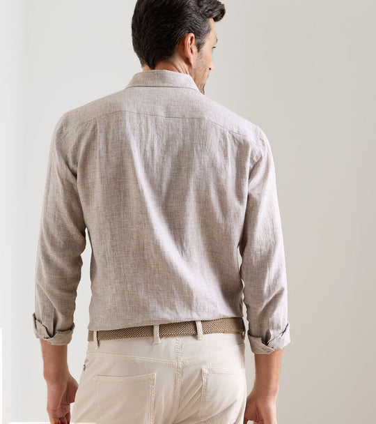 Astino Lino Check Sport Shirt In Summer Dunes