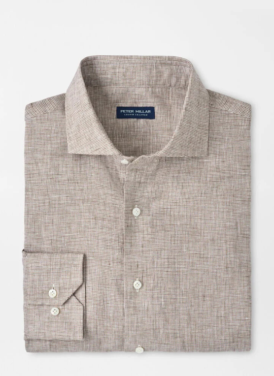 Astino Lino Check Sport Shirt In Summer Dunes
