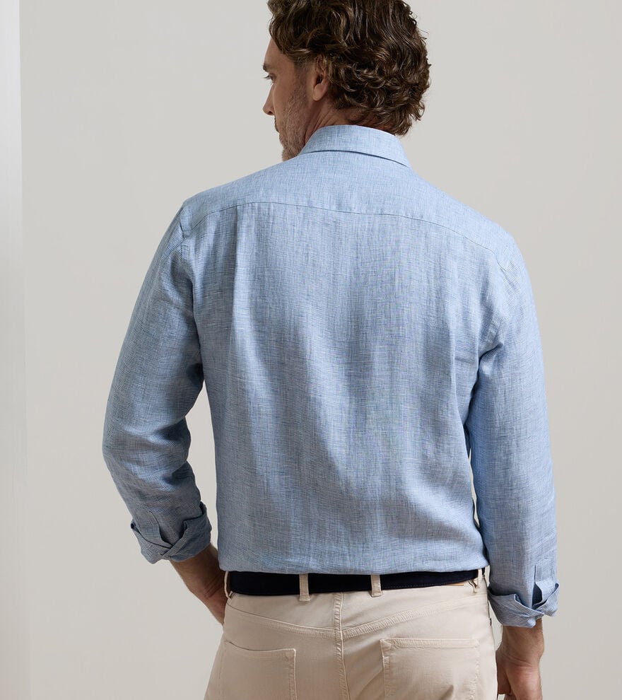 Astino Lino Check Sport Shirt In Storm