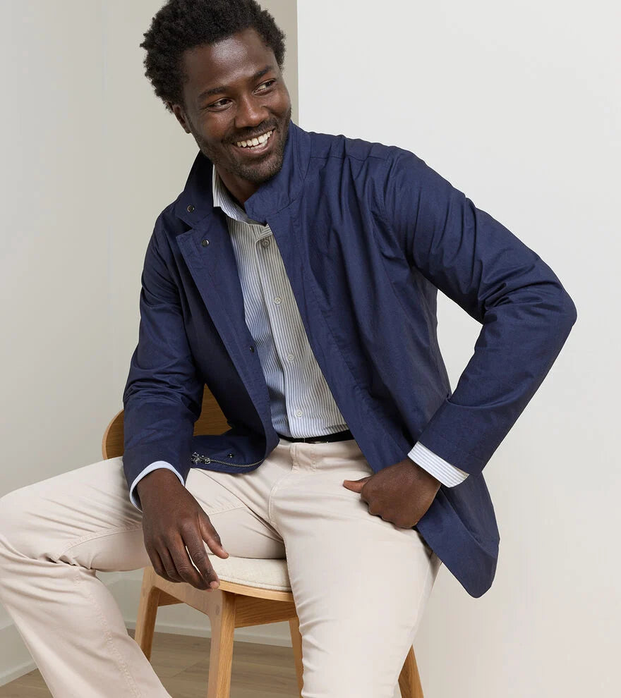 Mayfair Zip Blazer In Navy