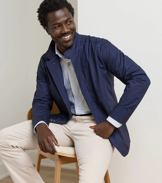 Mayfair Zip Blazer In Navy