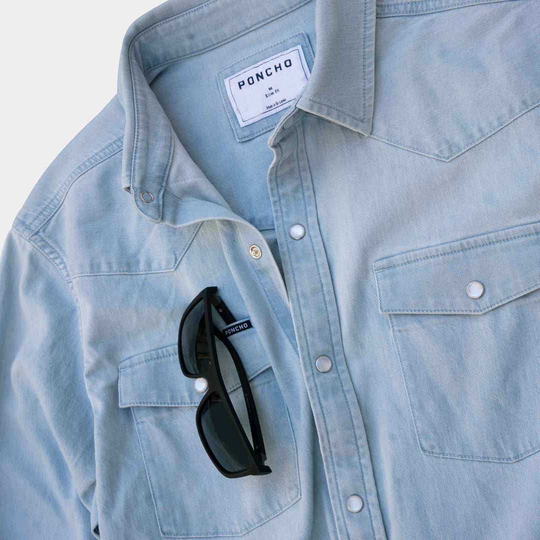 Poncho Marfa Denim Western Shirt