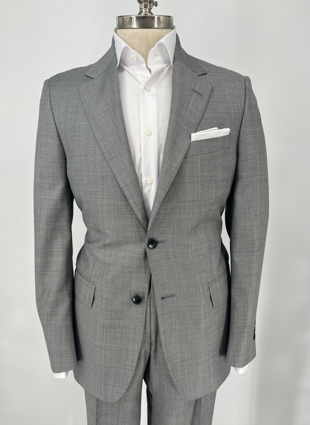 The Oxford Shop Light Grey Sharkskin Suit