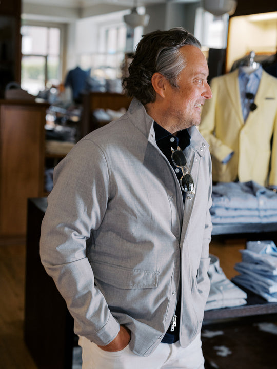 Peter Millar Excursionist Lite City Coat In Platinum