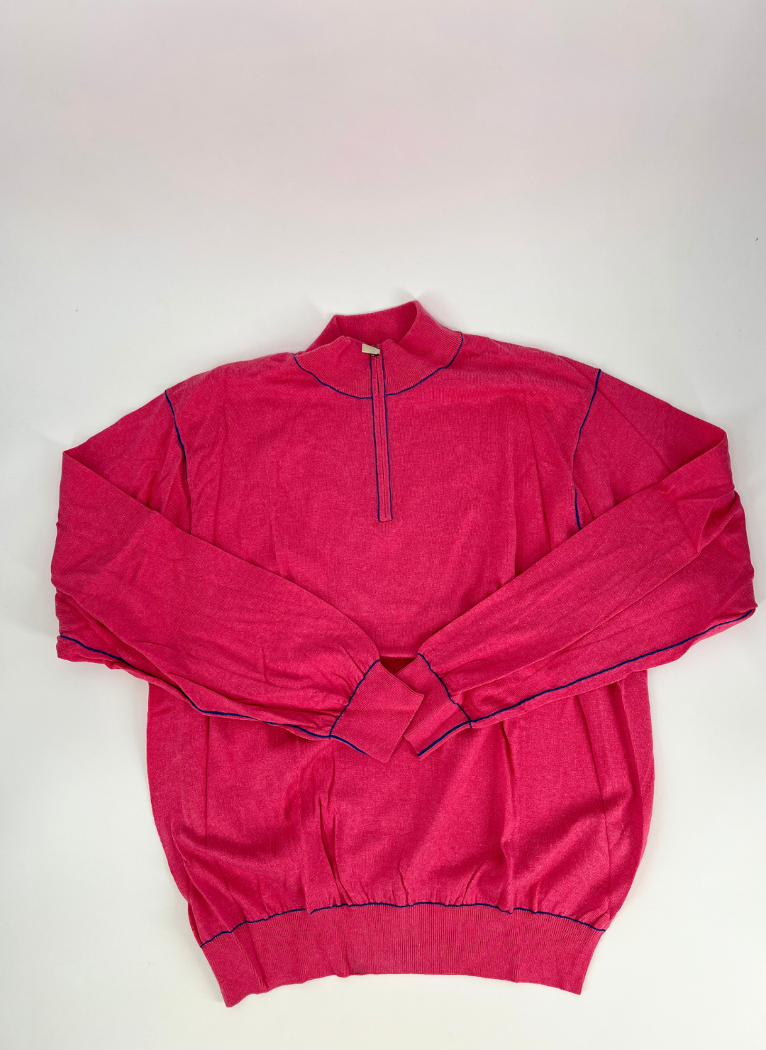 Cotton Q-Zip Sweater in Pink