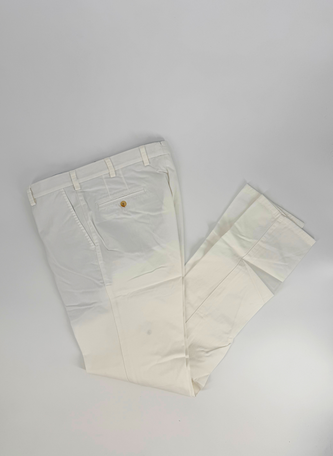 Twill Cotton Chino Pant in White