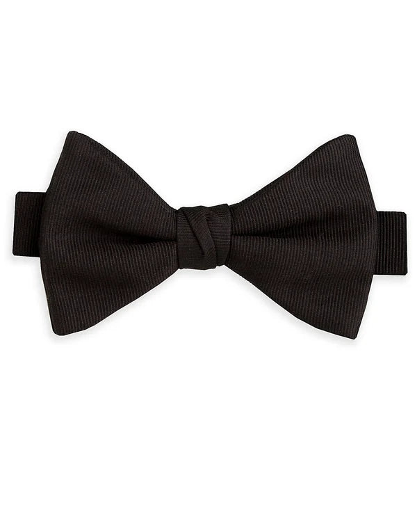 Black Faille Grosgrain Pre-tied Bow