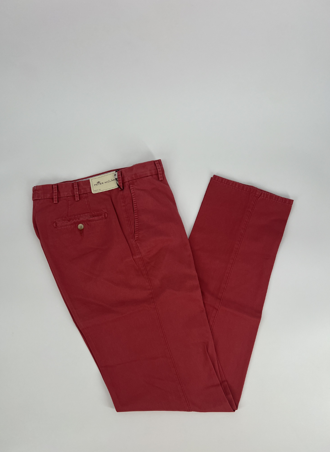 Cotton Washed 5-Pocket Pant in Red