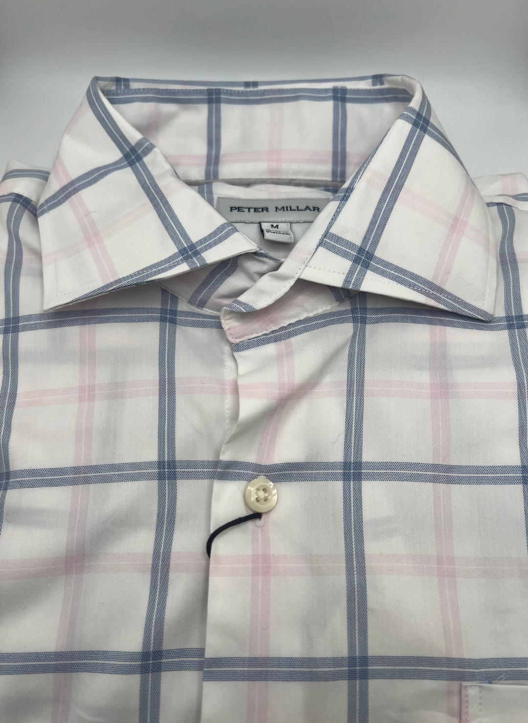 Peter Millar Pink and Blue Plaid Shirt