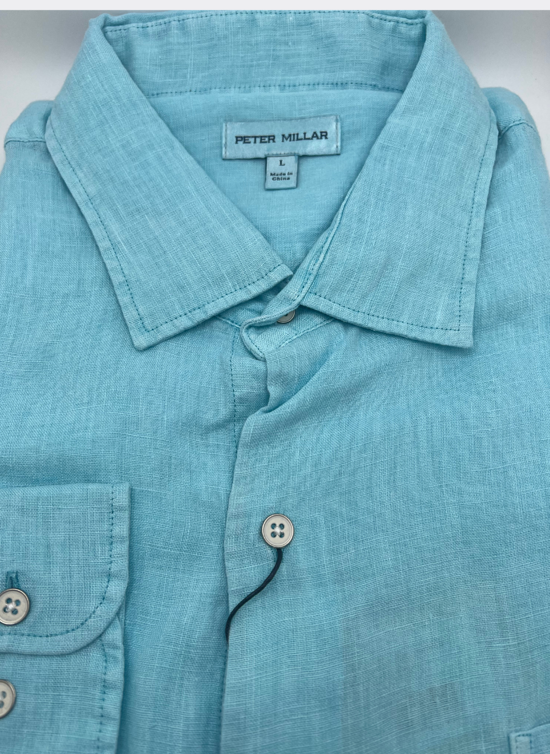 Peter Millar Mint Linen Shirt