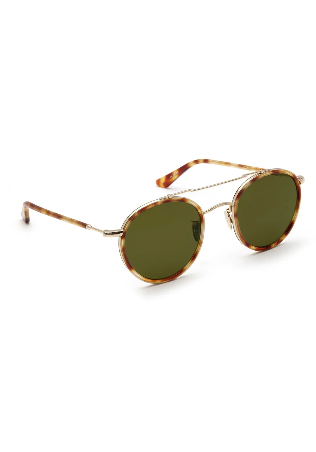 Krewe Porter Sunglasses In 12K Titanium + Hawksbill Polarized