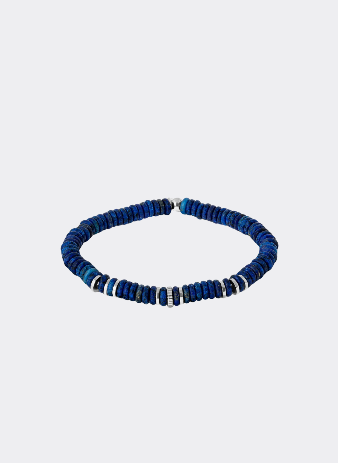 Positano Beaded Bracelet in Blue Lapis With Sterling Silver