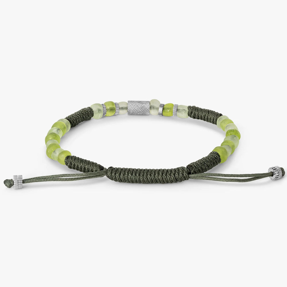 Java Eco Glass Bracelet in Khaki Green