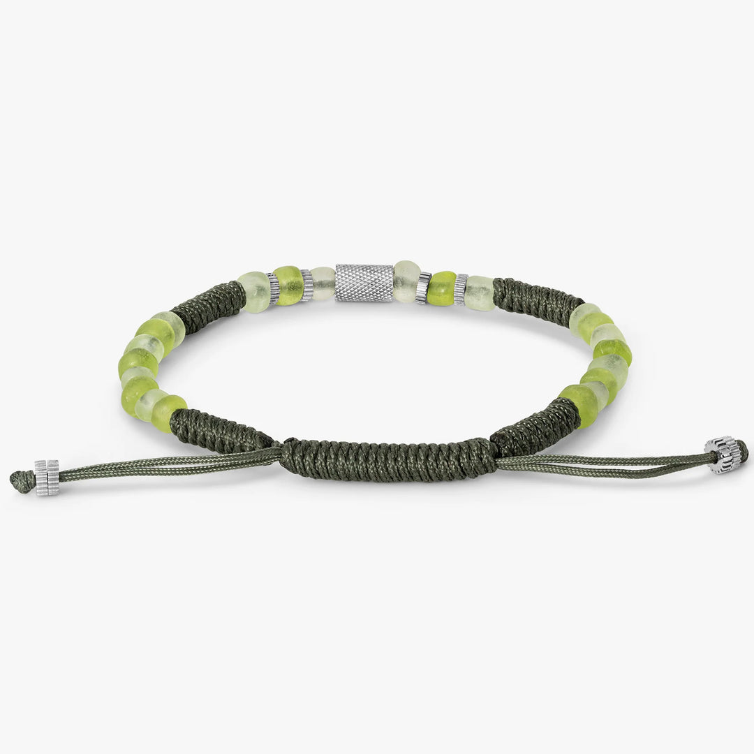Java Eco Glass Bracelet in Khaki Green