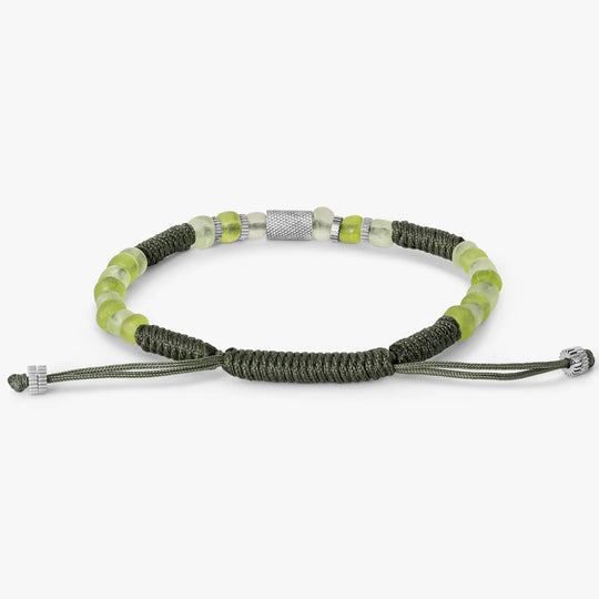 Java Eco Glass Bracelet in Khaki Green