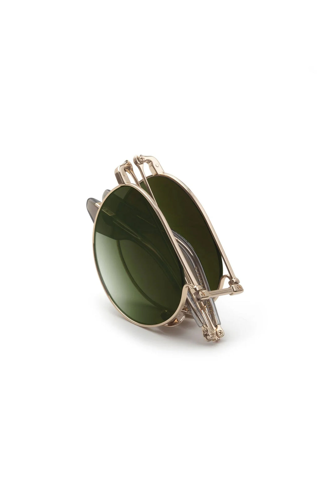 Krewe Rampart Fold Sunglasses In 12K + Green Tea