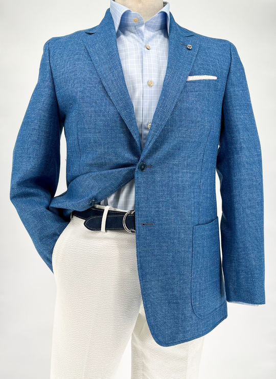 Ravazzolo Textured Blue Soft Jacket