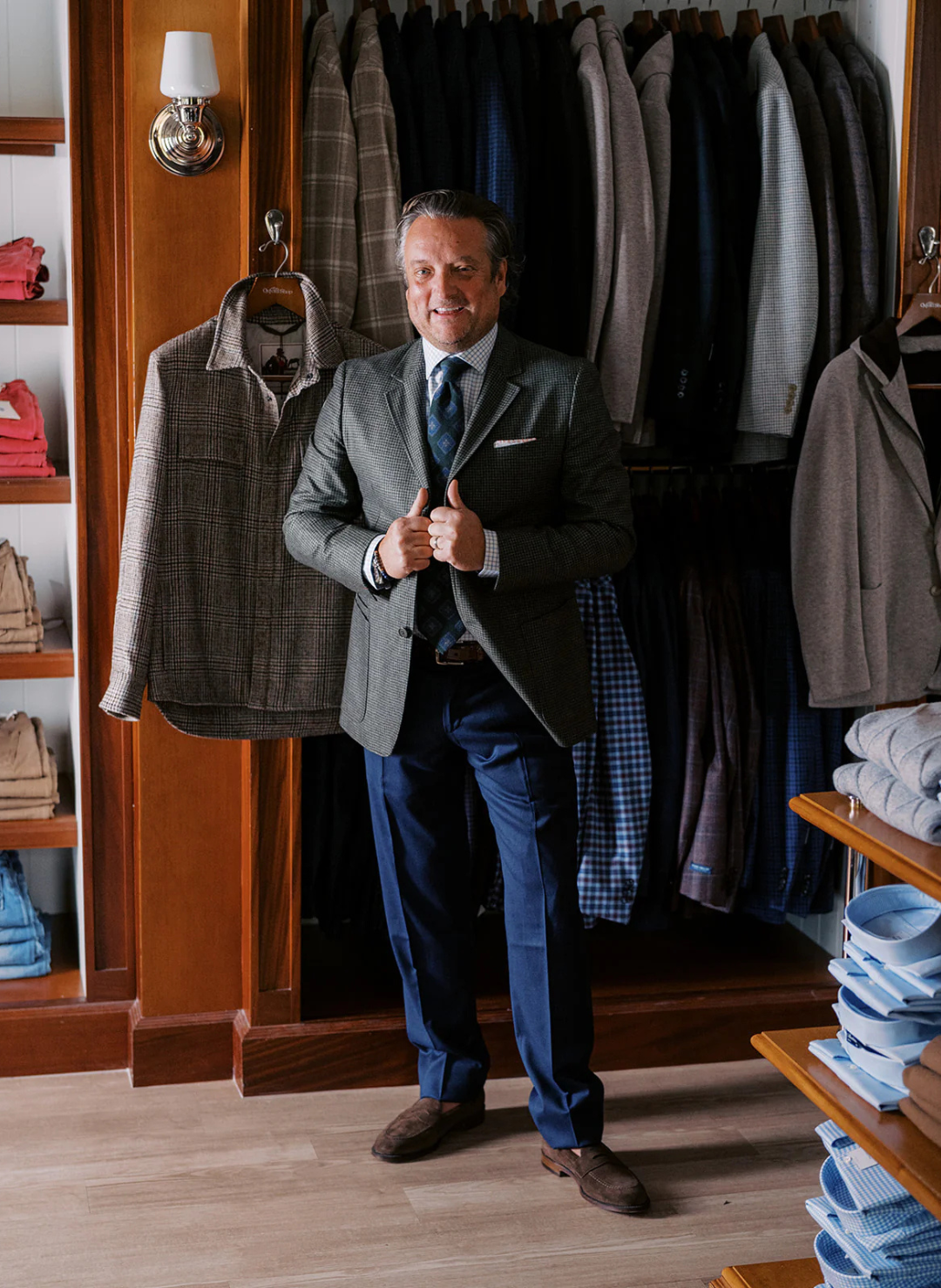 Ravazzolo Olive Houndstooth Soft Jacket