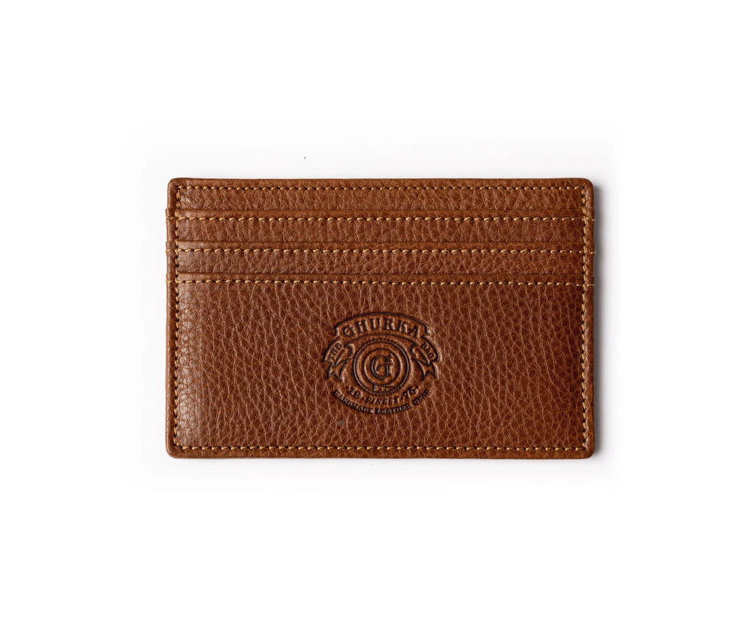 Ghurka Slim Credit Card Case No. 204 In Vintage Chestnut