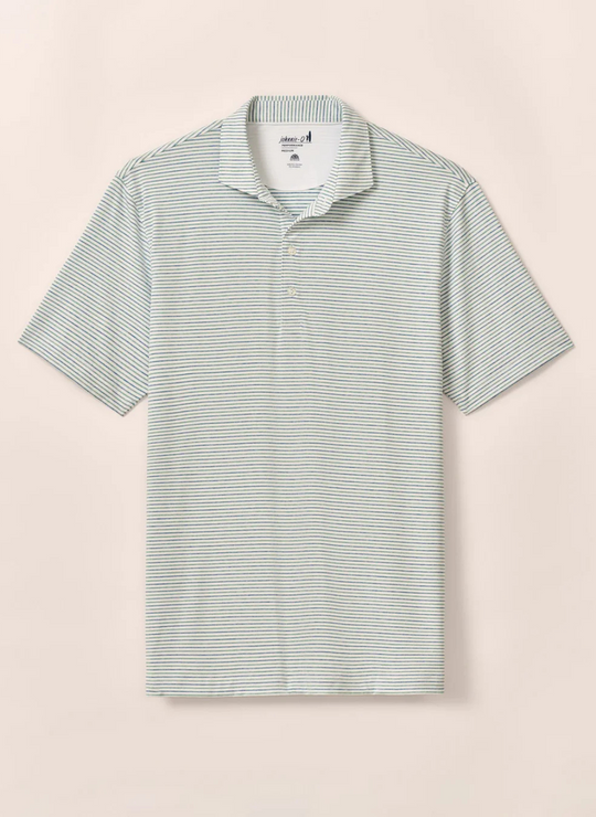 Johnnie-O Vik Performance Jersey Polo In Barrels Blue