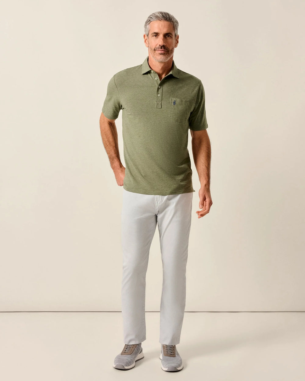 Johnnie-O Heathered Original 4-Button Polo In Oxford