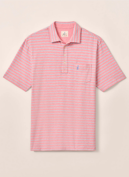 Johnnie-O Matthis Stripe Original 4-Button Polo In Petal
