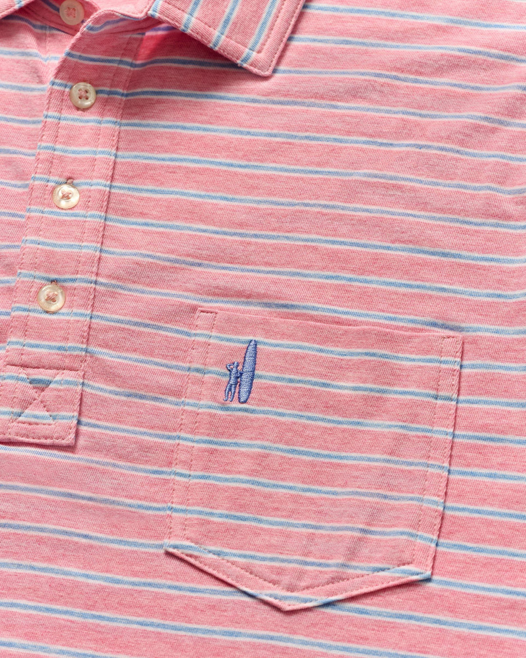Johnnie-O Matthis Stripe Original 4-Button Polo In Petal