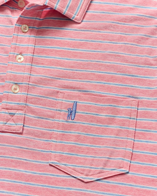 Johnnie-O Matthis Stripe Original 4-Button Polo In Petal