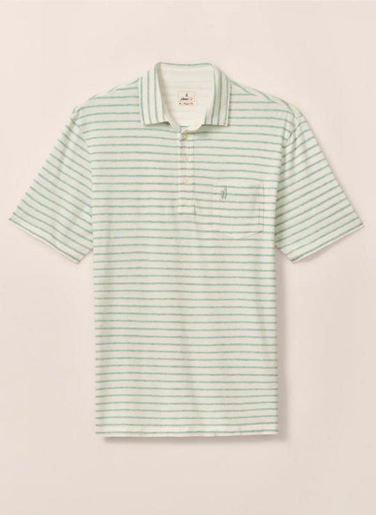 Johnnie-O Matthis Stripe Original 4-Button Polo In White