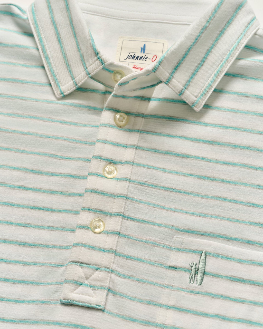 Johnnie-O Matthis Stripe Original 4-Button Polo In White