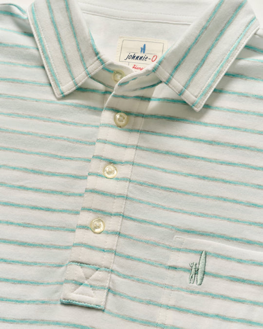 Johnnie-O Matthis Stripe Original 4-Button Polo In White