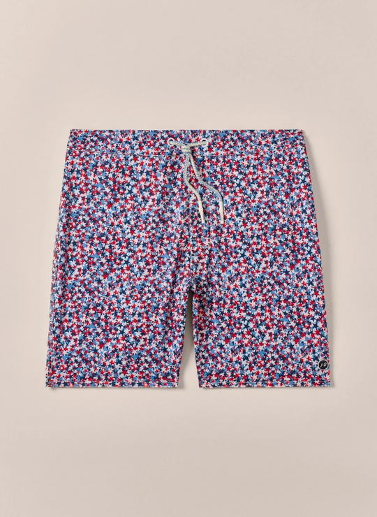 Johnnie-O The Half Elastic 7" Surf Shorts In Seeing Stars