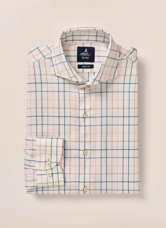 Johnnie-O Peyton Top Shelf Button Up Shirt In White