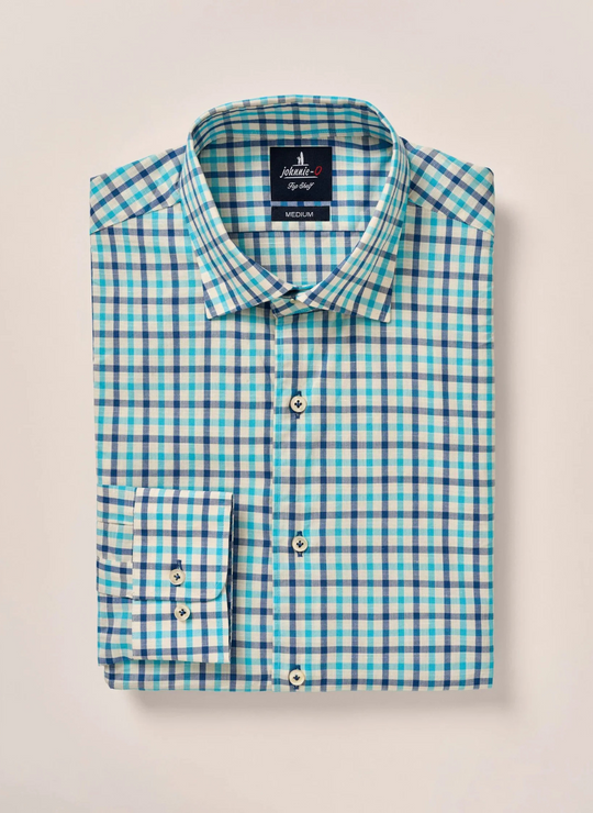 Johnnie-O Ansel Top Shelf Button Up Shirt In Laguna Blue