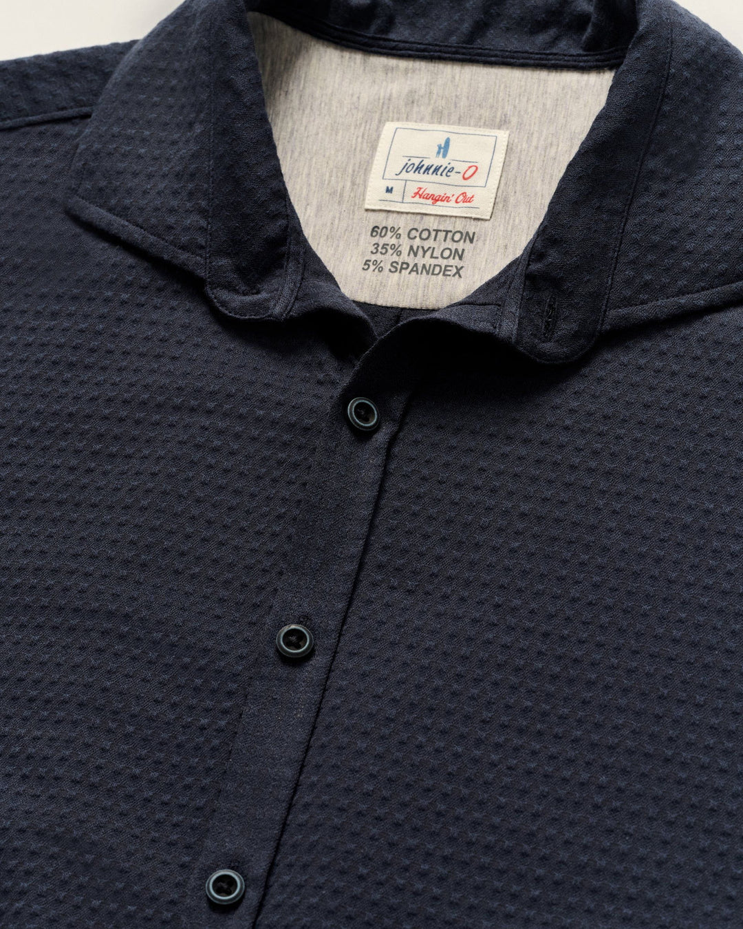 Johnnie-O Surfsucker Short Sleeve Hangin' Out Knit Button Up Shirt In Lake
