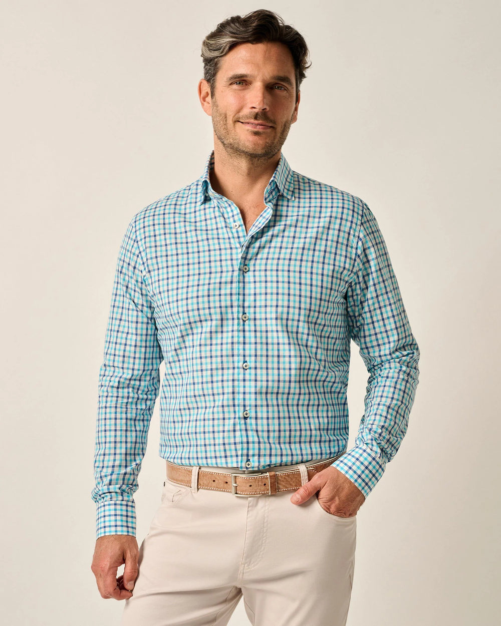 Johnnie-O Ansel Top Shelf Button Up Shirt In Laguna Blue
