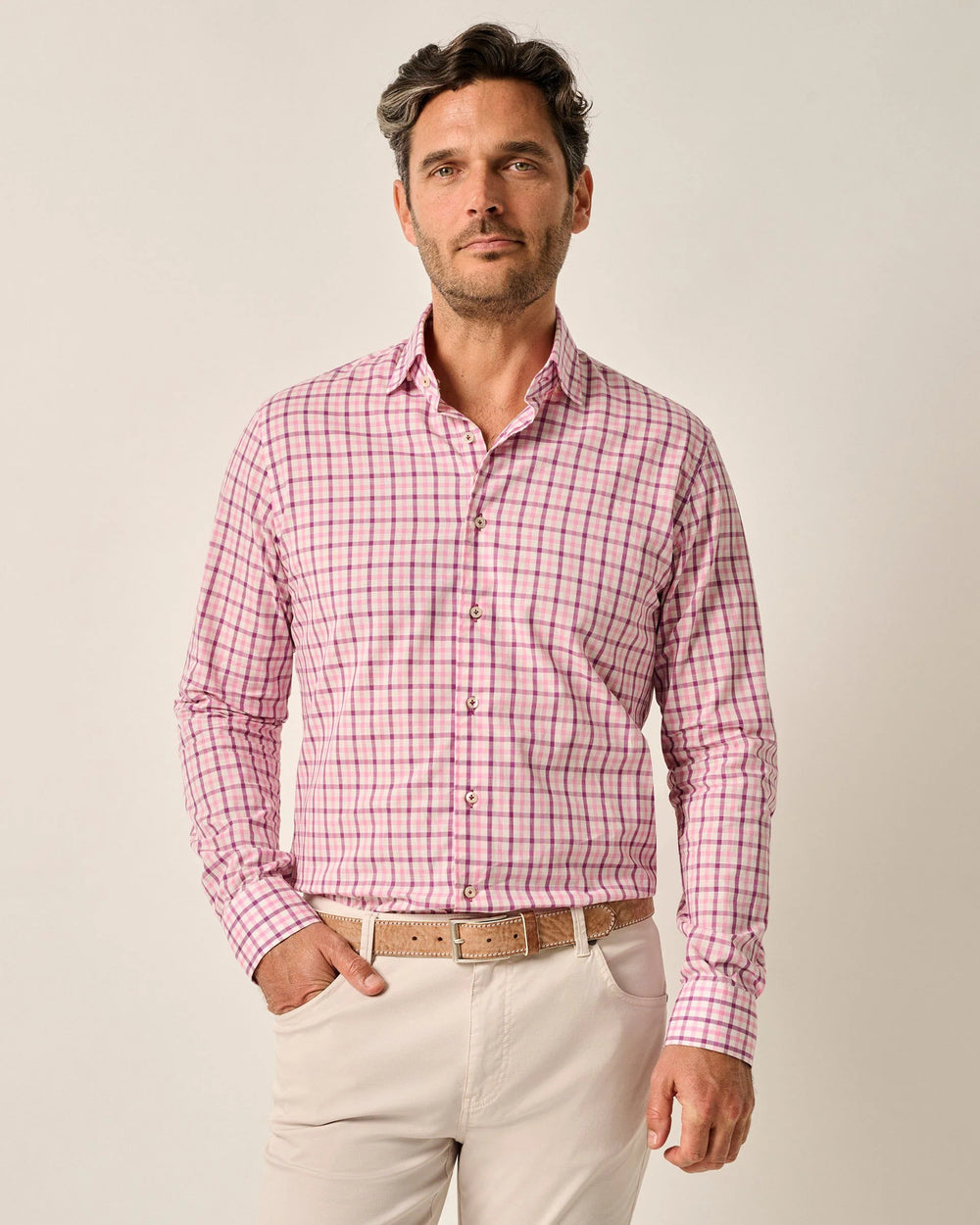 Johnnie-O Ansel Top Shelf Button Up Shirt In Petal