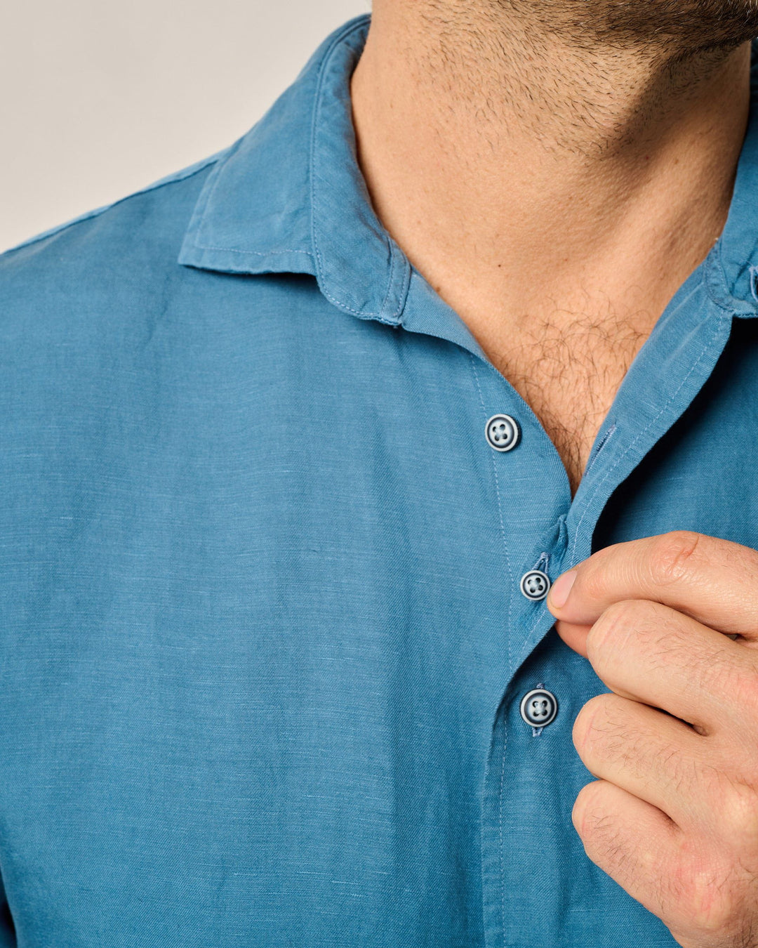 Johnnie-O Gianni Short Sleeve Hangin' Out Linen Button Up Shirt In Navy