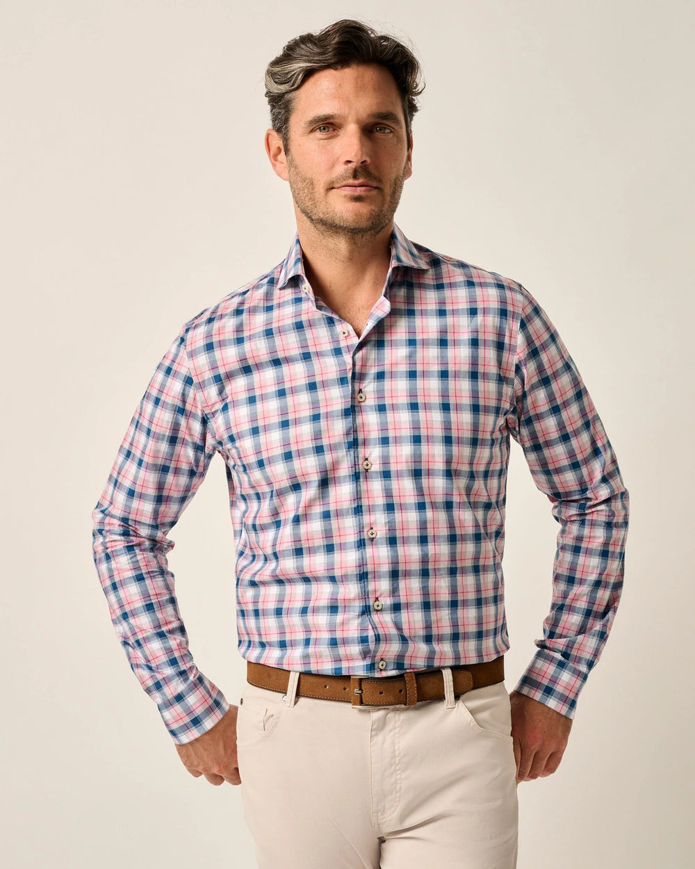 Johnnie-O Granger Top Shelf Button Up Shirt In Navy