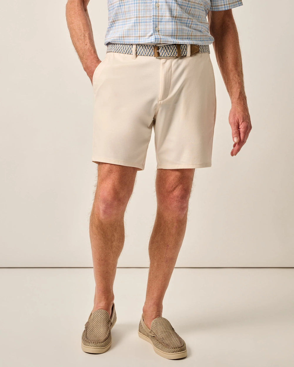 Johnnie-O Jupiters Stretch Cotton Performance Shorts In Sand
