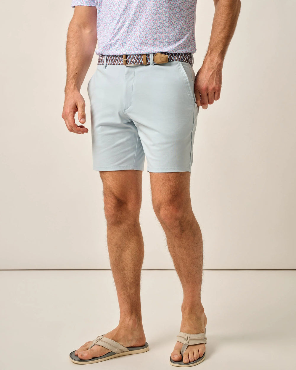 Johnnie-O Jupiters Stretch Cotton Performance Shorts In Skyway