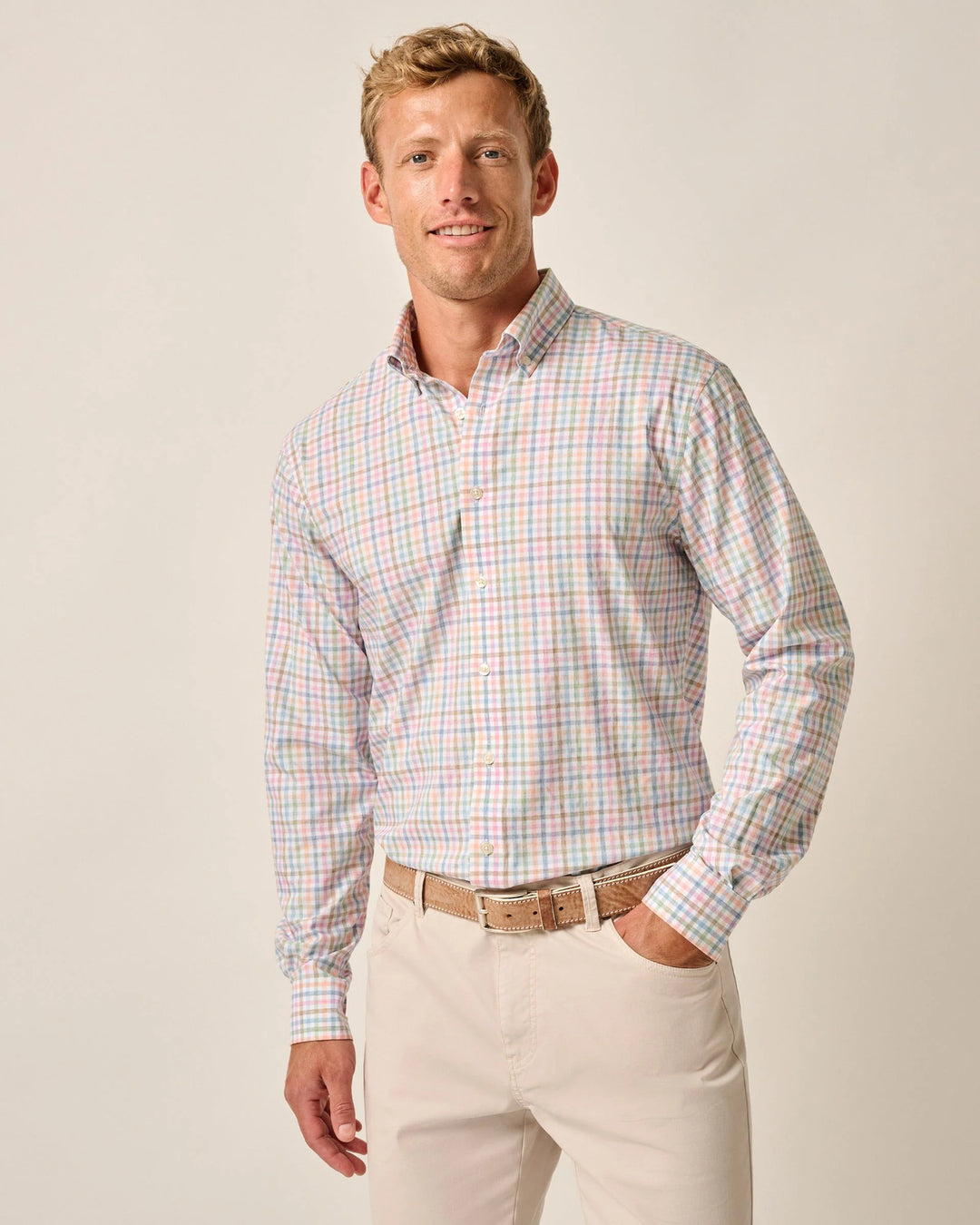Johnnie-O Kyler Performance Button Up Shirt In Malibu