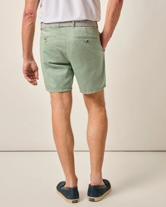 Johnnie-O Melrose Cotton Linen Shorts In Blue Surf