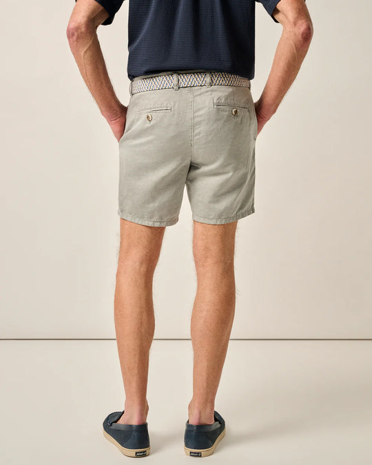Melrose Cotton Linen Shorts In Light Gray