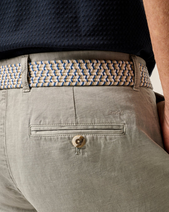 Melrose Cotton Linen Shorts In Light Gray