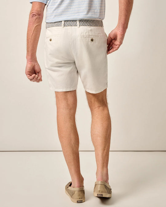 Johnnie-O Melrose Cotton Linen Shorts In White