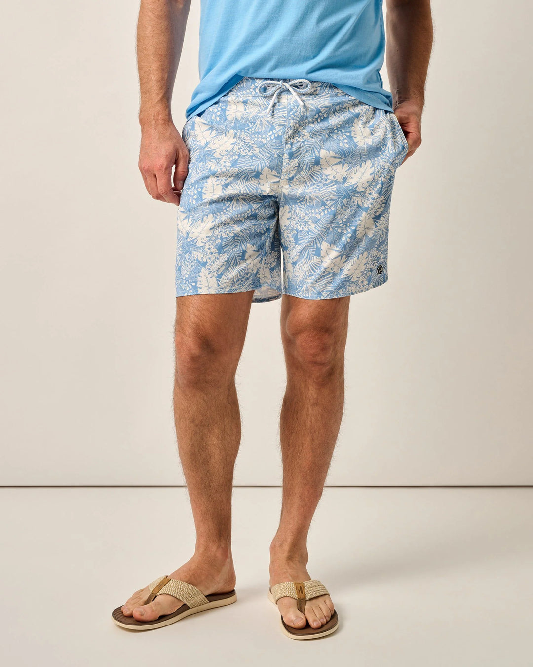 Johnnie-O The Half Elastic 7" Surf Shorts In Salty Dogs