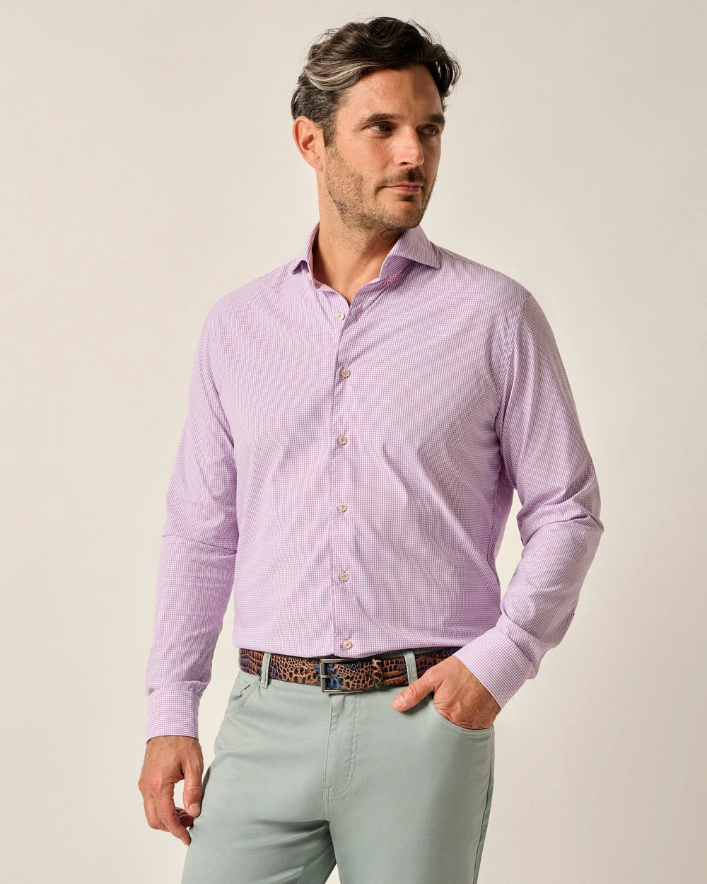 Johnnie-O Schwartz Top Shelf Button Up Shirt In Petal