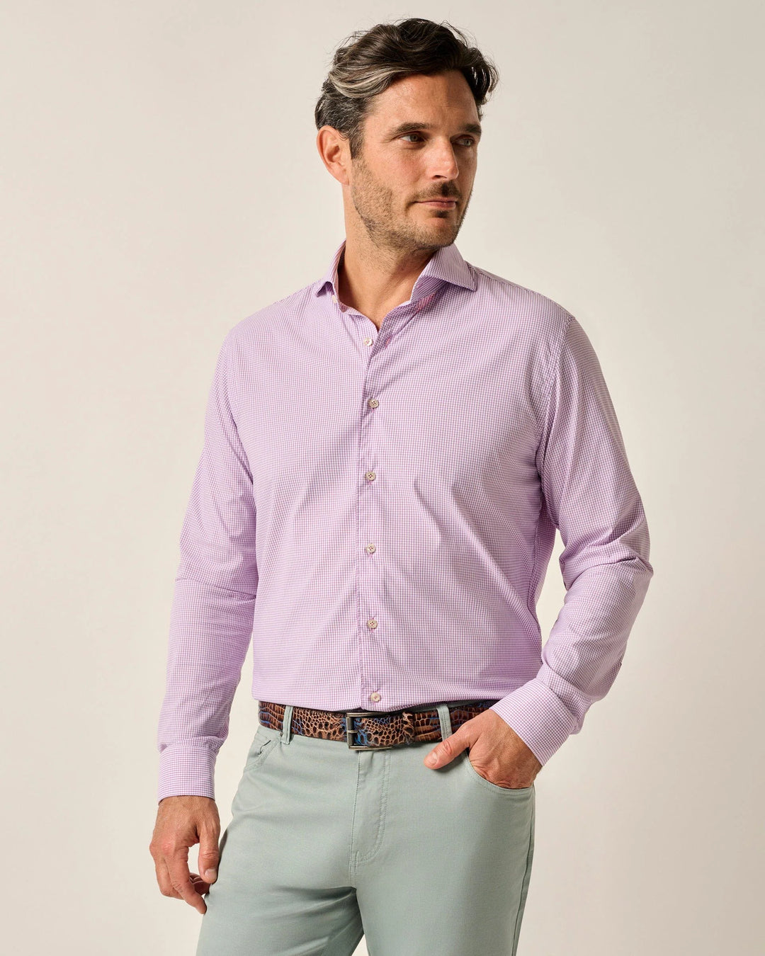 Johnnie-O Schwartz Top Shelf Button Up Shirt In Petal