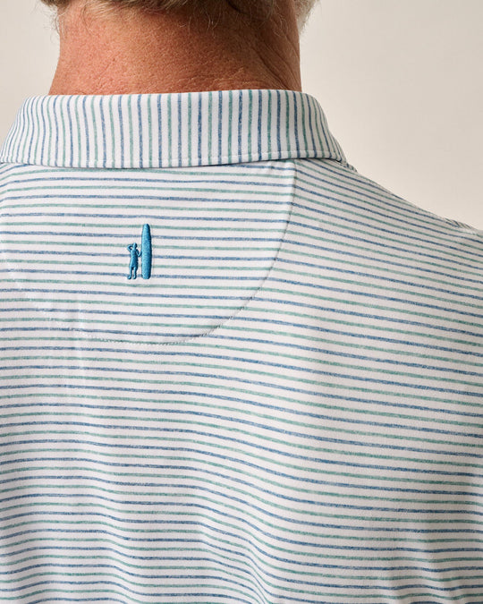 Johnnie-O Vik Performance Jersey Polo In Barrels Blue